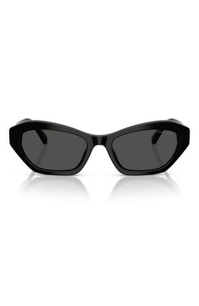 Swarovski 54mm Cat Eye Sunglasses in Black/dark Grey at Nordstrom