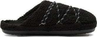 Moon Boot Teddy Lace-up Slippers - Dames - Pantoffels - Zwart - 38 EU - Leer - Schoenen