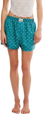 Free People Day to Day Floral Boxer Shorts in North Sea Combo at Nordstrom, Size X-Small