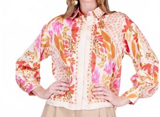 Jade Yoga The Floral Mirage Blouse In Multicolor