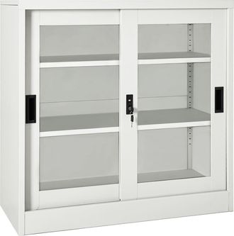 vidaXL Armario Con Puerta Corredera Gris Claro Acero 90x40x90 Cm Vidaxl