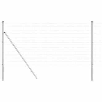 Berkfield Home Euro Fence with 7 Posts 1.4x10 m Galvanised Steel in Silver