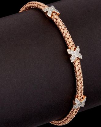 Meshmerise 18K Over Silver 0.25 Ct. Tw. Diamond Weave Bangle