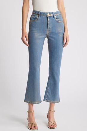 Frame Denim Le Crop Mini Bootcut Jeans in Gold Hologram at Nordstrom Rack, Size 32