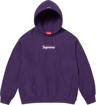 SUPREME Donkerpaarse Box Logo Hoodie - Heren - Hoodies - Paars - S - Hoodies & sweatvesten
