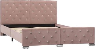 vidaXL Estructura De Cama Sin Colch&oacute;n Terciopelo Rosa 140x200 Cm Vidaxl
