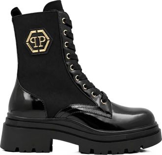 Philipp Plein Botas Mid Flat Hexagon - Shoes - Mujer - Negro - 37 EU