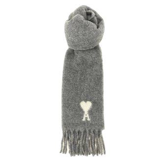Ami Bufanda con Logo de Coraz&oacute;n de Mezcla de Lana - Accessories - unisex - Gris - ONE SIZE