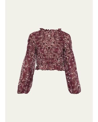Cara Cara Weston Smocked Paisley Blouse