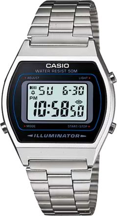Casio Digital Stainless Steel Watch with Silver Bracelet - B640WD-1AVDF