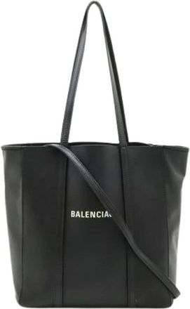 Balenciaga Pre-owned Tote Bags, female, Black, Size: ONE SIZE Pre-owned Vintage Leather Tote Bag