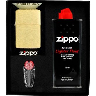 OEM Juego De Regalo De Encendedor Zippo De Lat&oacute;n Cepillado N.&deg; 1