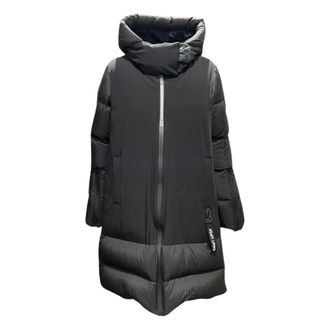 Montereggi Winter Jackets, female, Black, M, Long Hooded Winter Jacket for Women