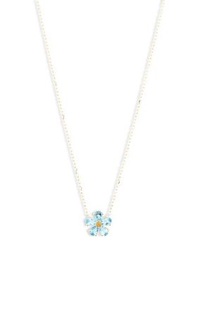 Bony Levy 14K Gold Blue Topaz & Citrine Flower Pendant Necklace (Nordstrom Exclusive) in 14K Yellow Gold at Nordstrom, Size 18