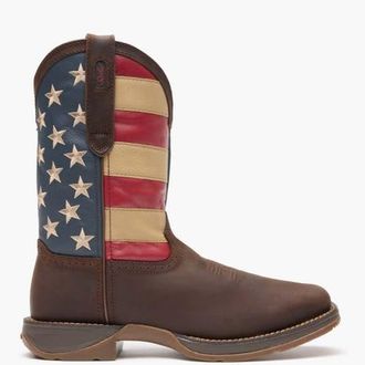 Durango Patriotic Pull On Western Flag Boot in Brown And Union Flag at Nordstrom, Size 11.5