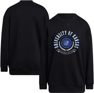 adidas Womens adidas Black Kansas Jayhawks Oversized Crewneck Pullover at Nordstrom, Size X-Large