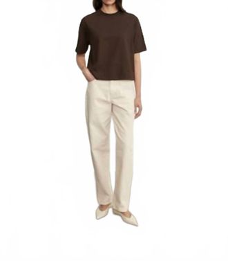 Enza Costa Short Sleeve Supima Structured Tee In Coffee Bean