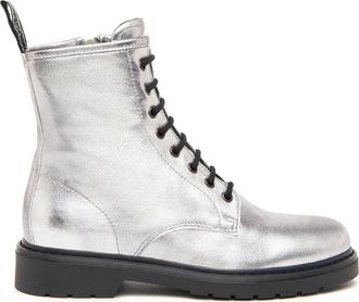 Nero Giardini Clean Combat Boot in Silver at Nordstrom, Size 10Us