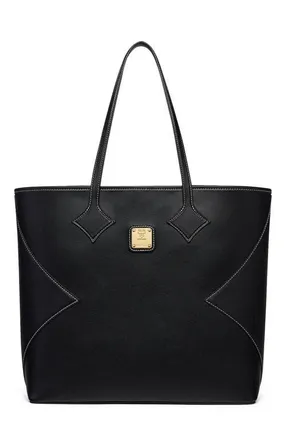 MCM Large Dia Shopper in Calfskin Leather in Black at Nordstrom