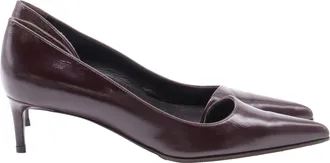 Khaite Low Heels in Burgundy Leather