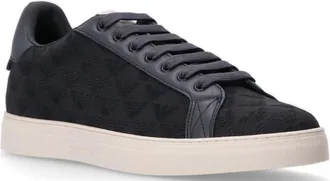 Emporio Armani Navy Blue All-over Logo Sneakers