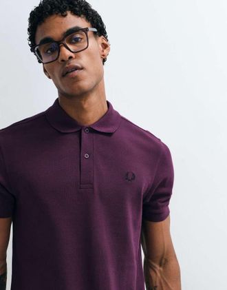 Fred Perry polo a maniche corte color prugna-Viola