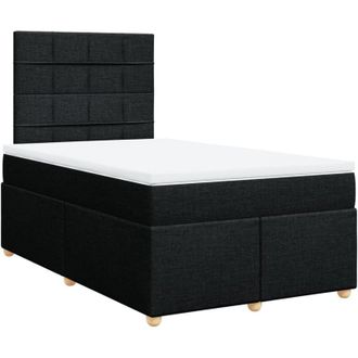vidaXL Cama Box Spring Con Colch&oacute;n Tela Negro 120x190 Cm Vidaxl