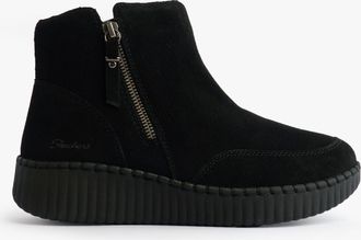 Skechers Wilshire Blvd - Weekend Crush Womens Boots Black Leather - Size UK 4