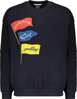 Paul & Shark Hoodies & sweatvesten, Heren, Blauw, XL, Katoen, Sweatshirt met lange mouwen