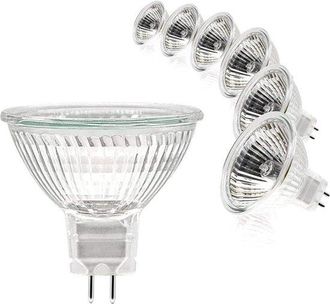 OEM Paquete De 6 Focos, Bombillas De 12 V Y 50 W, Bombillas Gu5.3, Bombillas Regulables Mr16, Bombillas Hal&oacute;genas De Luz Blanca C&aacute;lida De 2700 K