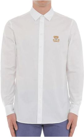 Moschino Speelse Teddy Bear Overhemd - Heren - Overhemden - Wit - Maat: S Katoen