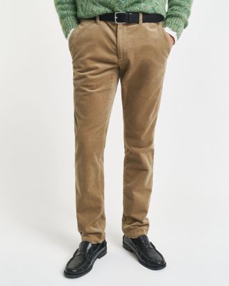 GANT Men Slim Fit Corduroy Chinos (42/34) LIGHT TAUPE