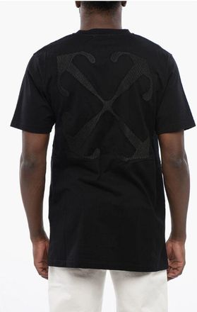 Off-white Mens Black Cotton Arrow Crew-Neck T-Shirt