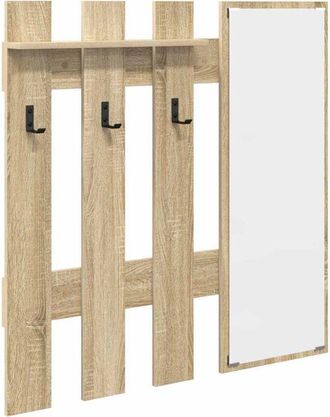 vidaXL Vidaxl - Perchero de pared con espejo Roble de Sonoma 100 x 10 x 100 cm