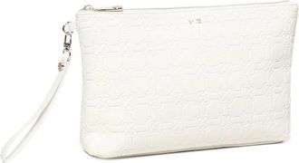 V° 73 Eugenia embossed zip-top pouch - women - Polyester/Polyethylene - One Size - White