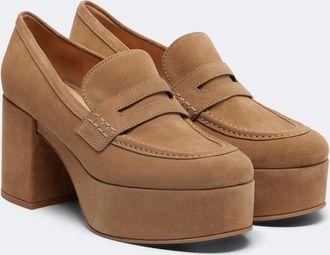 Gianvito Rossi Jenna suede loafer pumps