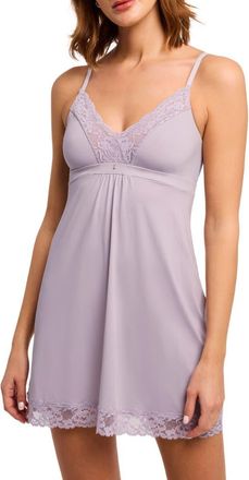 Montelle Intimates Lace Bust Support Chemise in Lavender Cream at Nordstrom, Size 3X-Large