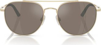 Oliver Peoples x Roger Federer 54mm Pilot Sunglasses in Gold at Nordstrom