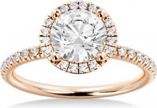 Allurez Lab Grown Diamond Halo Engagement Ring 14k Rose Gold (0.28ct)