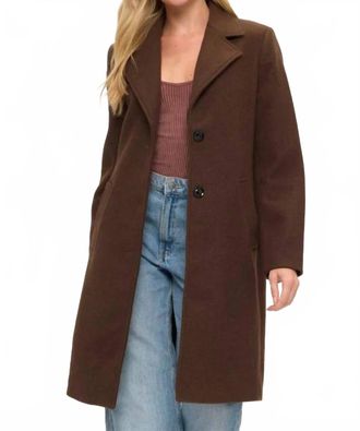 Coalition LA Womens Crest Vegan Wool Coat In Chocolate
