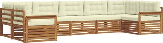 vidaXL Conjunto De Sof&aacute;s De Exterior 7 Uds. Natural Y Crema Vidaxl