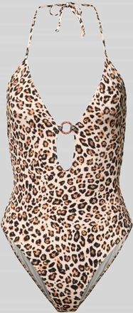 Banana Moon Banana Moon Neckholder-Badeanzug mit Cut Out Modell MIRELO SAVARI in Beige, Gr&ouml;&szlig;e XL