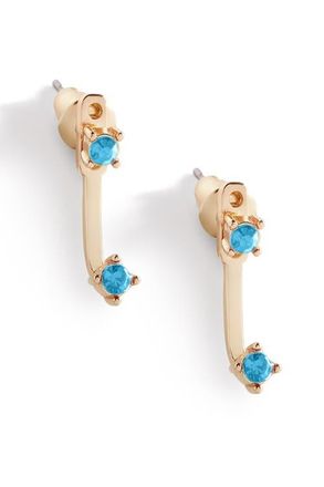 Mint & Lily Birthstone Drop Ear Jacket Earrings in December Zircon at Nordstrom