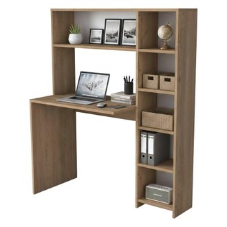 Dmora Escritorio Callidora, Escritorio Multiusos, Mesa De Oficina Para Pc, El Plan De Trabajo, 113x40h142 Cm, Roble, Con Embalaje Reforzado - Dmora