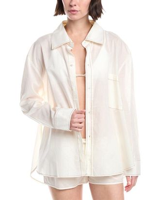 Montce Swim Boyfriend Button-Down Shirt