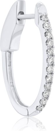 Diana M. Jewels 14kt white gold diamond half-way oval hoop earrings containing 0.25 cts tw