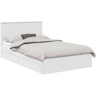 vidaXL Storage Bed with Headboard White 120 x 200 cm Engineered Wood vidaXL