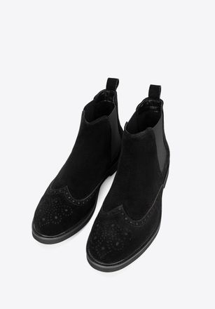 Wittchen Heren Chelsea Boots in Zwart Su&egrave;de Leer
