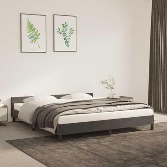 vidaXL Vidaxl - Estructura De Cama Sin Colch&oacute;n Terciopelo Gris Oscuro 160x200cm