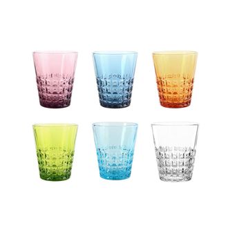 Kaleidos Milano Windsor line - set of 6 Windsor tumblers 250ml mix of colours